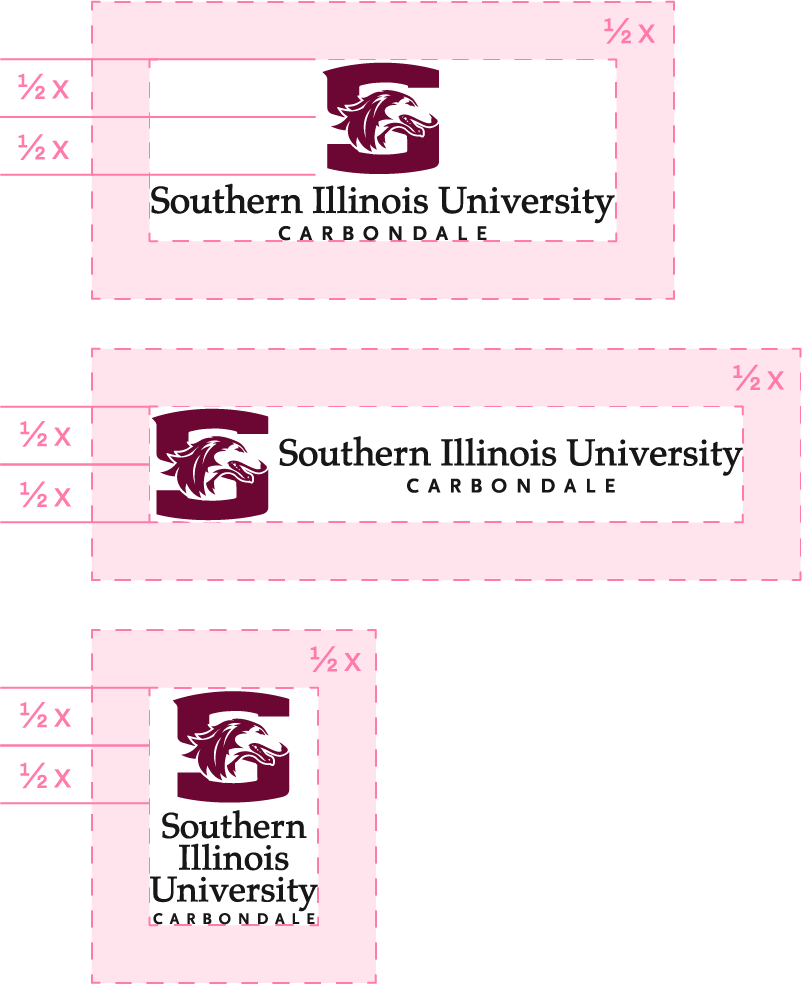 visual showing the clear space requirements for logo placement