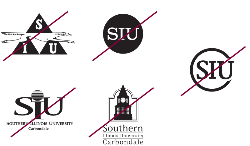 examples of retired siu logos that are no longer approved for use